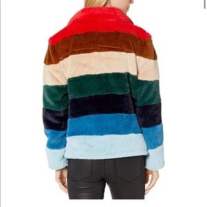 Rainbow pop faux fur